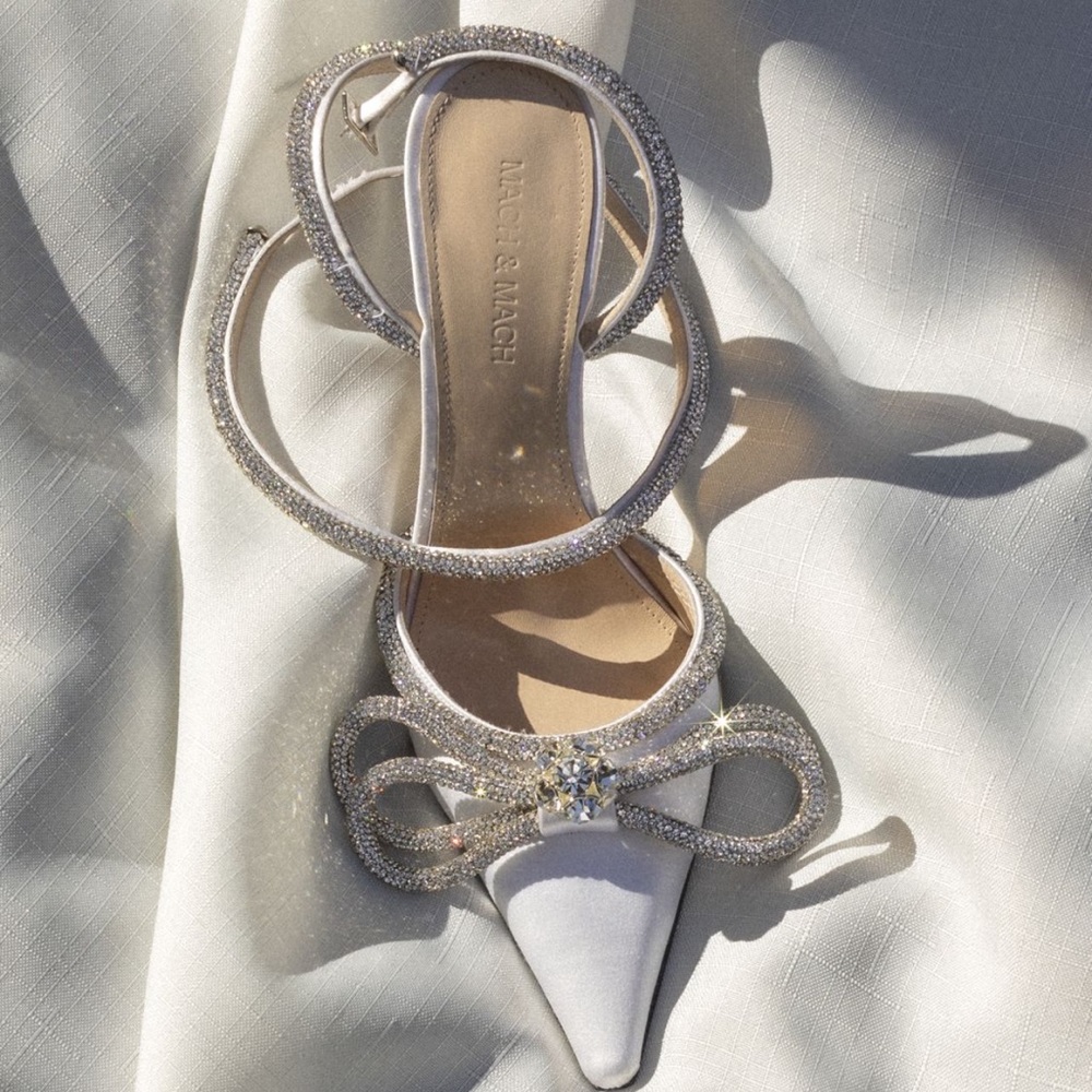 Mach & Mach Double Bow Crystal-Embellished Pumps